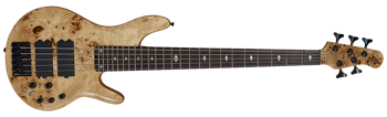 pinnacle 5 bass guitar nat burl front
