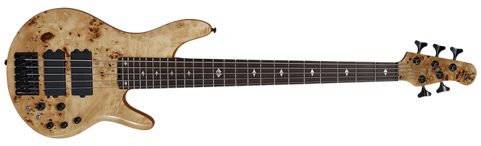 pinnacle 5 bass guitar nat burl front