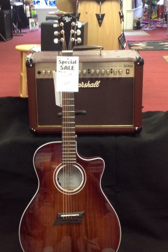 Michael Kelly acoustic guitar at Greenfield Music store