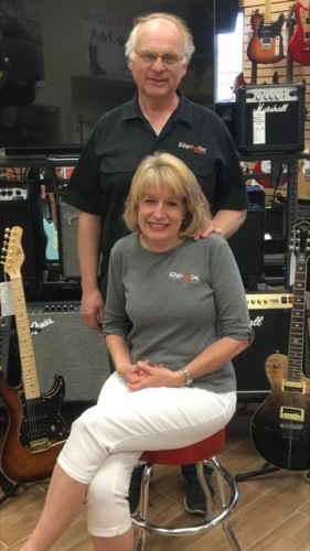Owners Ron and Cheri Mead of ReMix Music store in Springdale, Arkansas