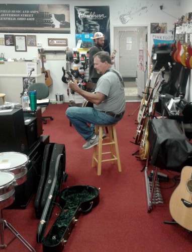 Mini jam session at Greenfield Music and Amps