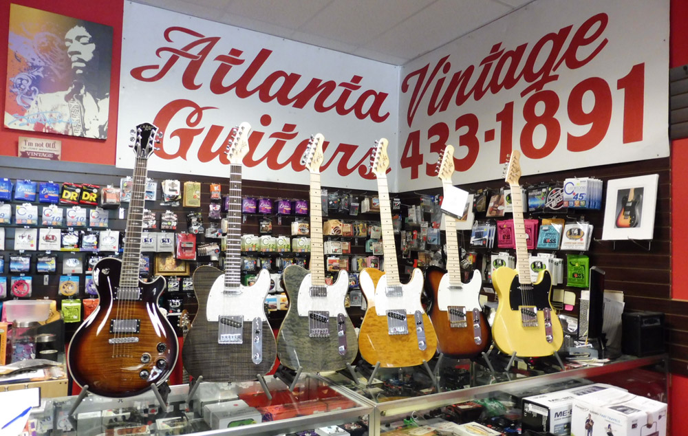 Michael Kelly 1950s and Patriot electric guitars at Atlanta Vintage Guitars in Marietta, GA
