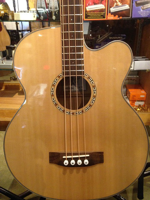 Michael Kelly acoustic bass at Warren's Music