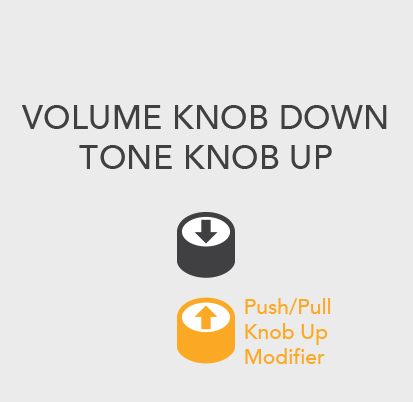volume knob down tone knob up